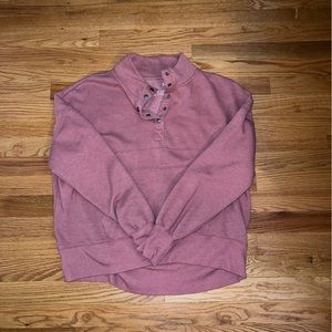 SO Rose 1/4 Button Up Sweater